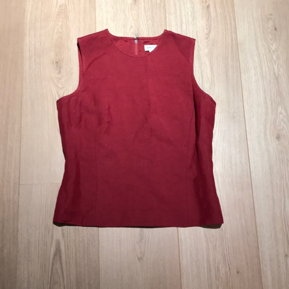 Deep Red Sleeveless Ann Taylor Top